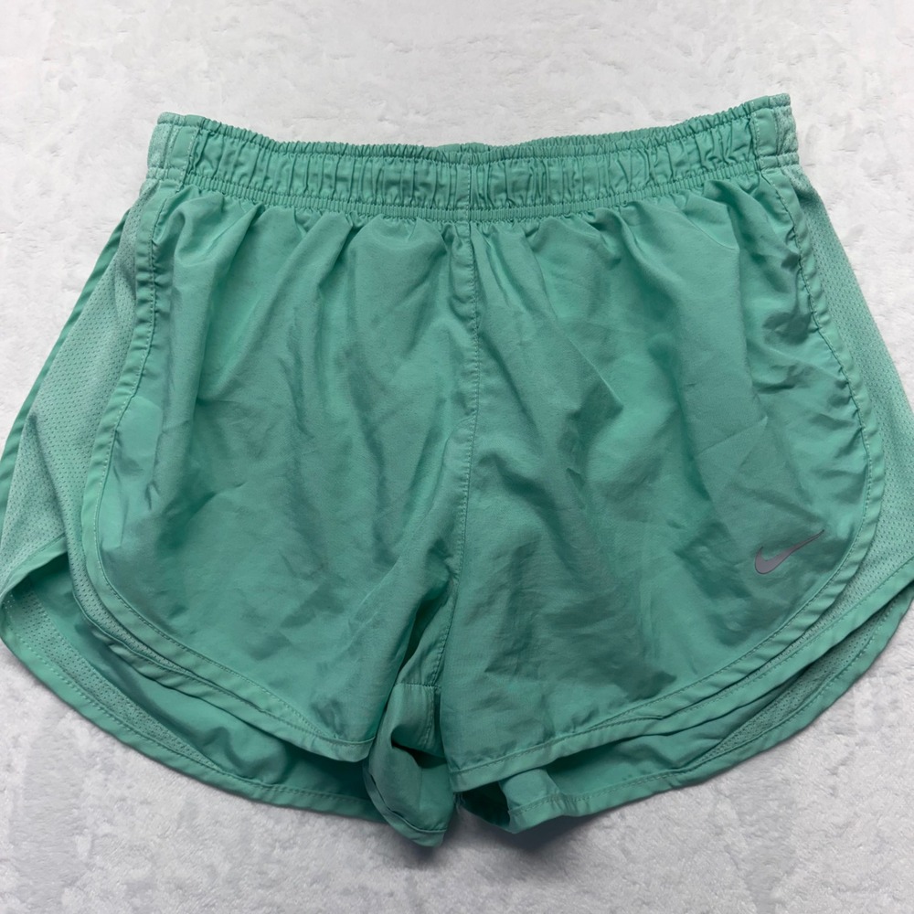 Nike Dri-FIT Tempo Running Shorts Medium Teal Green Womens Mesh Lined Athletic